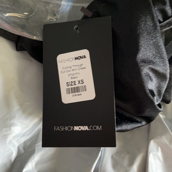 Cutting Through Cut Out Mini Dress-BLACK - Picture 2 of 2